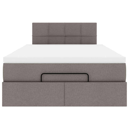 vidaXL Ottoman-Bett mit Matratze Taupe 120x200 cm Stoff