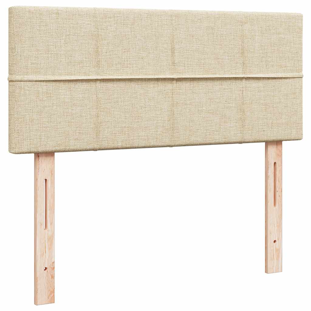 vidaXL Ottoman-Bett mit Matratze Creme 120x200 cm Stoff