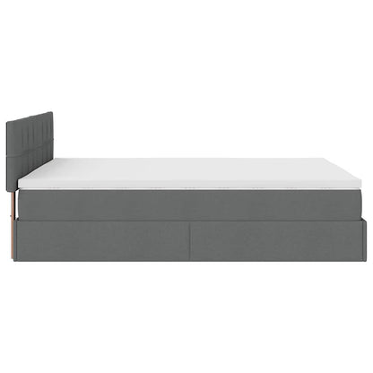 vidaXL Ottoman-Bett mit Matratze Dunkelgrau 140x190 cm Stoff