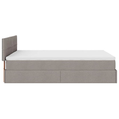 vidaXL Lit ottoman avec matelas Tissu taupe 140x200 cm
