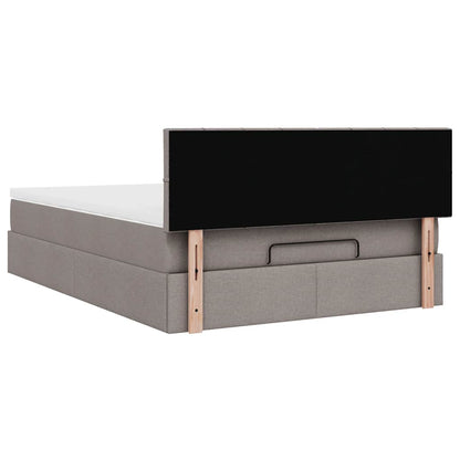 vidaXL Lit ottoman avec matelas Tissu taupe 140x200 cm