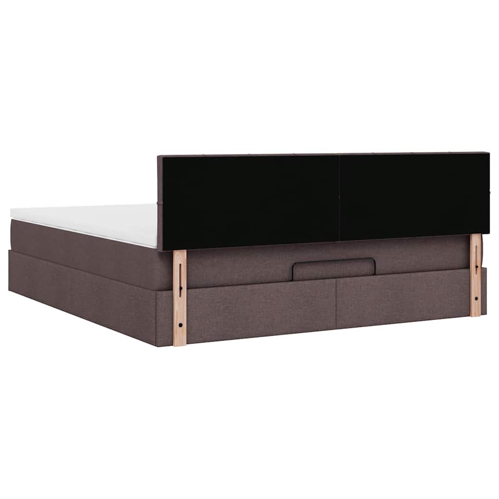 vidaXL Lit ottoman avec matelas Marron foncé 180x200 cm Tissu