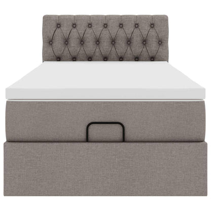 vidaXL Ottoman-Bett mit Matratze Taupe 80x200 cm Stoff
