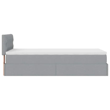 vidaXL Ottoman-Bett mit Matratze Hellgrau 90x190 cm Stoff