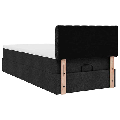 vidaXL Ottoman-Bett mit Matratze Schwarz 90x190 cm Stoff