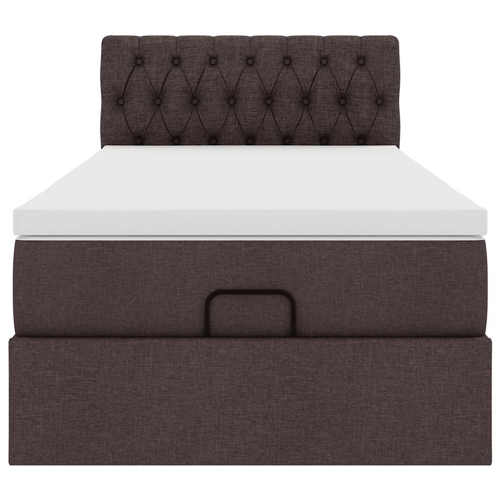 vidaXL Ottoman-Bett mit Matratze Dunkelbraun 90x190 cm Stoff