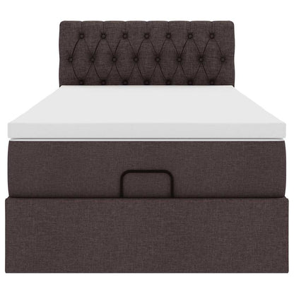 vidaXL Ottoman-Bett mit Matratze Dunkelbraun 90x190 cm Stoff