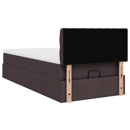 vidaXL Ottoman-Bett mit Matratze Dunkelbraun 90x190 cm Stoff