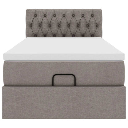 vidaXL Ottoman-Bett mit Matratze Taupe 100x200 cm Stoff