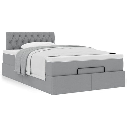 vidaXL Lit ottoman avec matelas Gris clair 120x190 cm Tissu