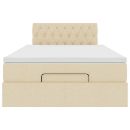 vidaXL Ottoman-Bett mit Matratze Creme 120x190 cm Stoff
