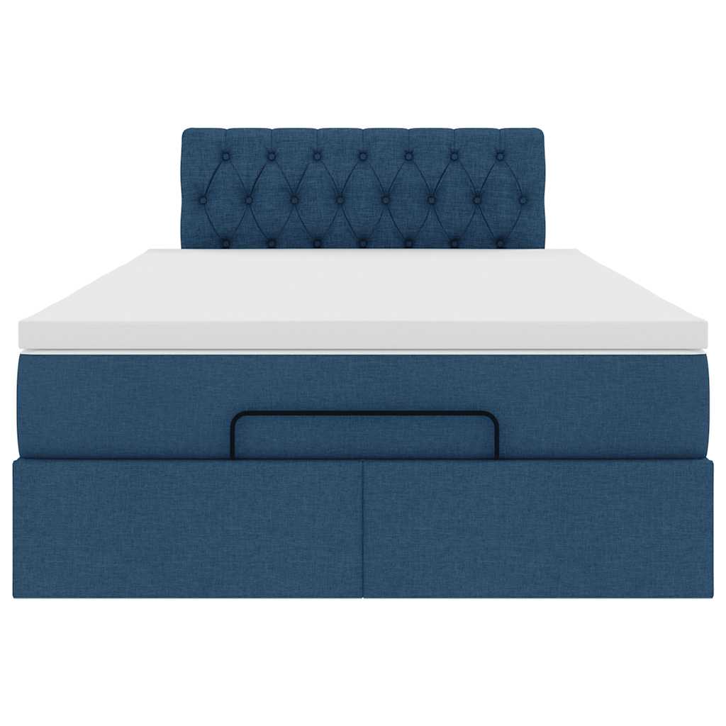 vidaXL Ottoman-Bett mit Matratze Blau 120x190 cm Stoff