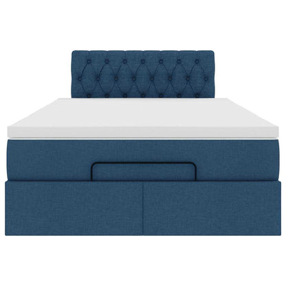 vidaXL Ottoman-Bett mit Matratze Blau 120x190 cm Stoff