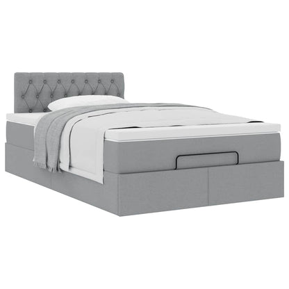 vidaXL Lit ottoman avec matelas Gris clair 120x200 cm Tissu