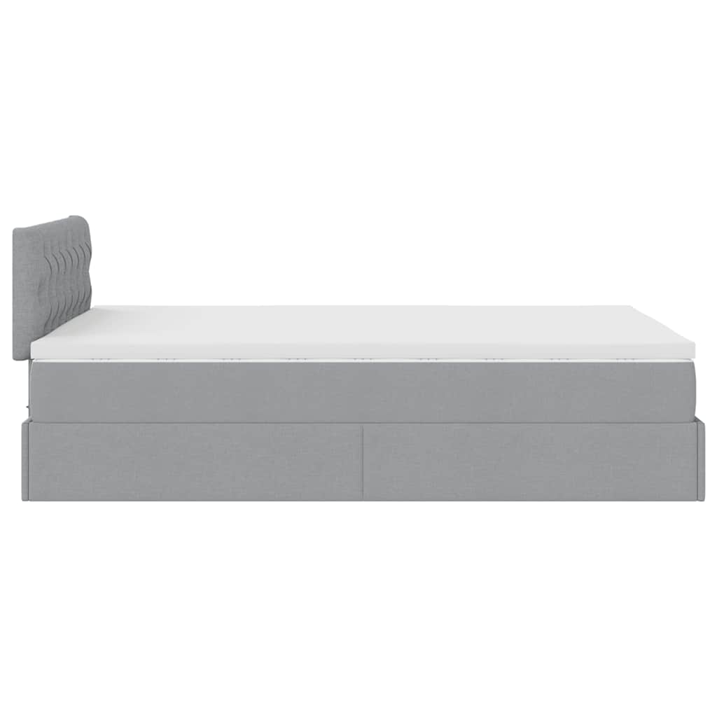 vidaXL Lit ottoman avec matelas Gris clair 120x200 cm Tissu
