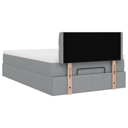 vidaXL Lit ottoman avec matelas Gris clair 120x200 cm Tissu
