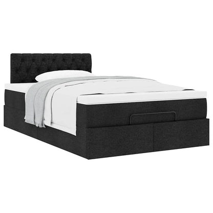 vidaXL Lit ottoman avec matelas Noir 120x200 cm Tissu