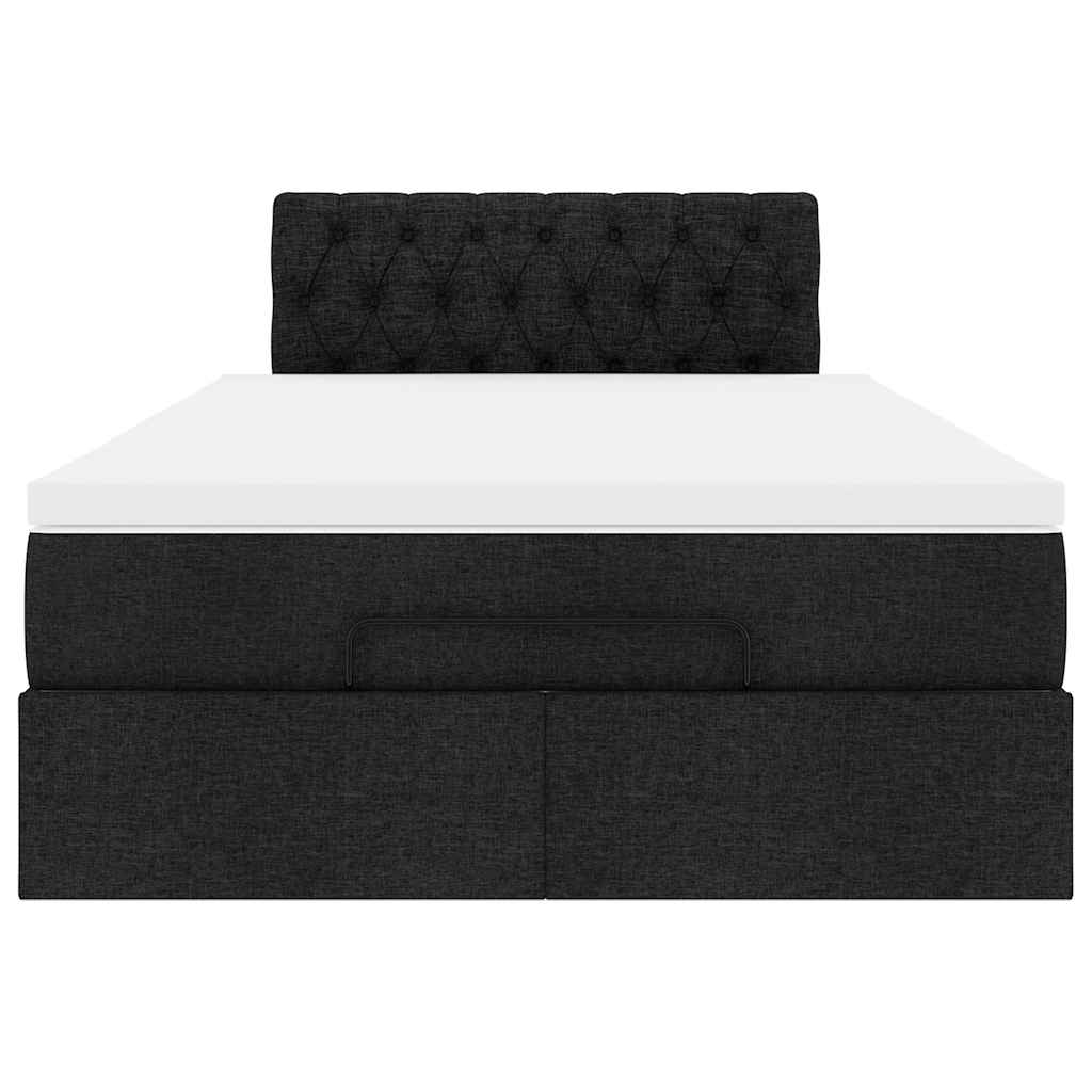 vidaXL Lit ottoman avec matelas Noir 120x200 cm Tissu