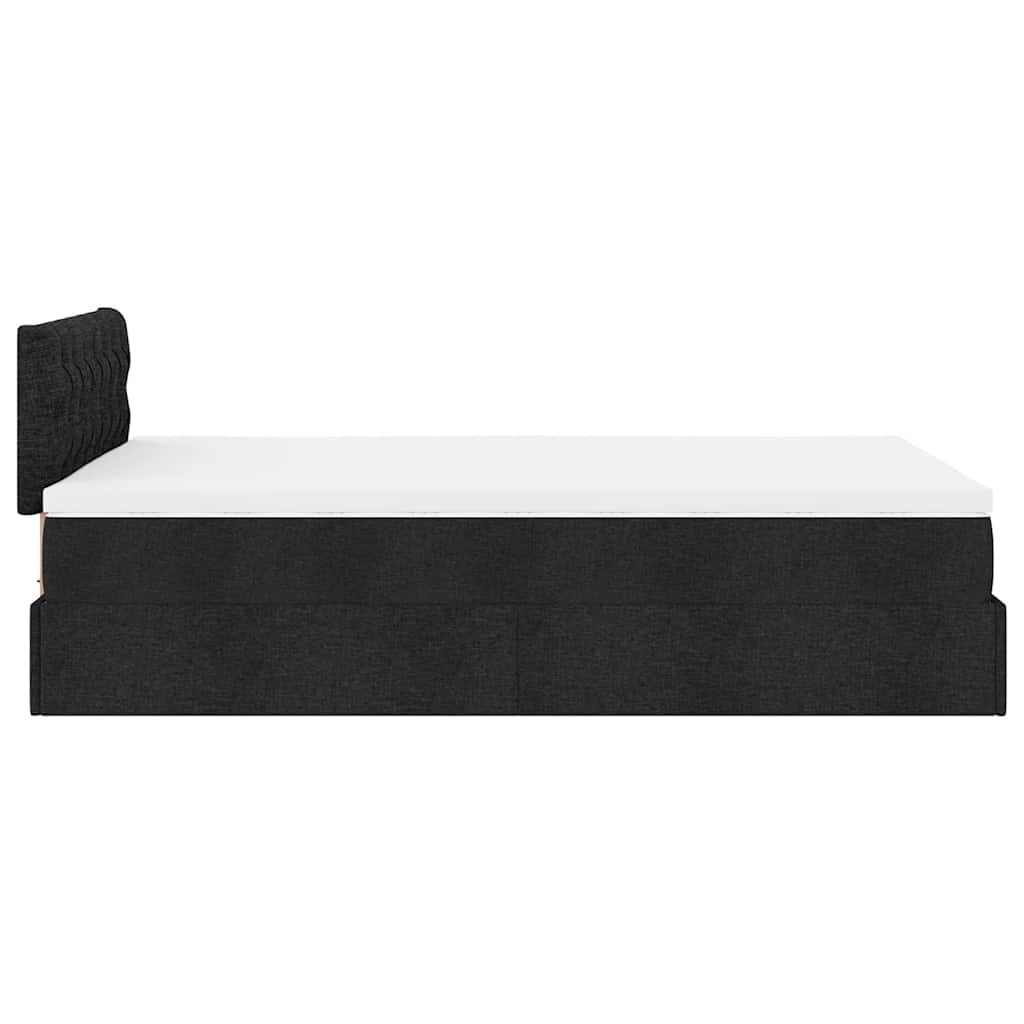 vidaXL Lit ottoman avec matelas Noir 120x200 cm Tissu