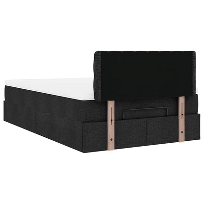 vidaXL Lit ottoman avec matelas Noir 120x200 cm Tissu