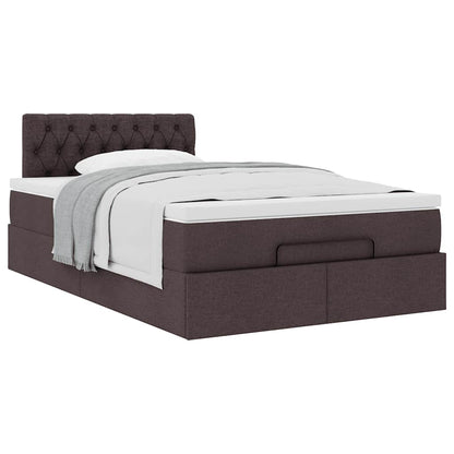 vidaXL Ottoman-Bett mit Matratze Dunkelbraun 120x200 cm Stoff