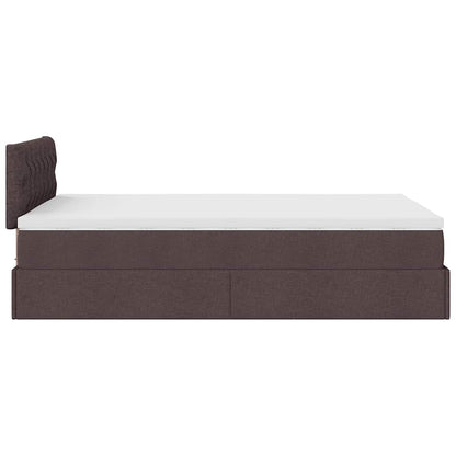 vidaXL Ottoman-Bett mit Matratze Dunkelbraun 120x200 cm Stoff