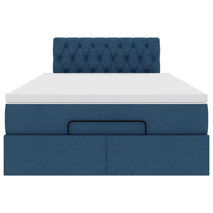 vidaXL Ottoman-Bett mit Matratze Blau 120x200 cm Stoff