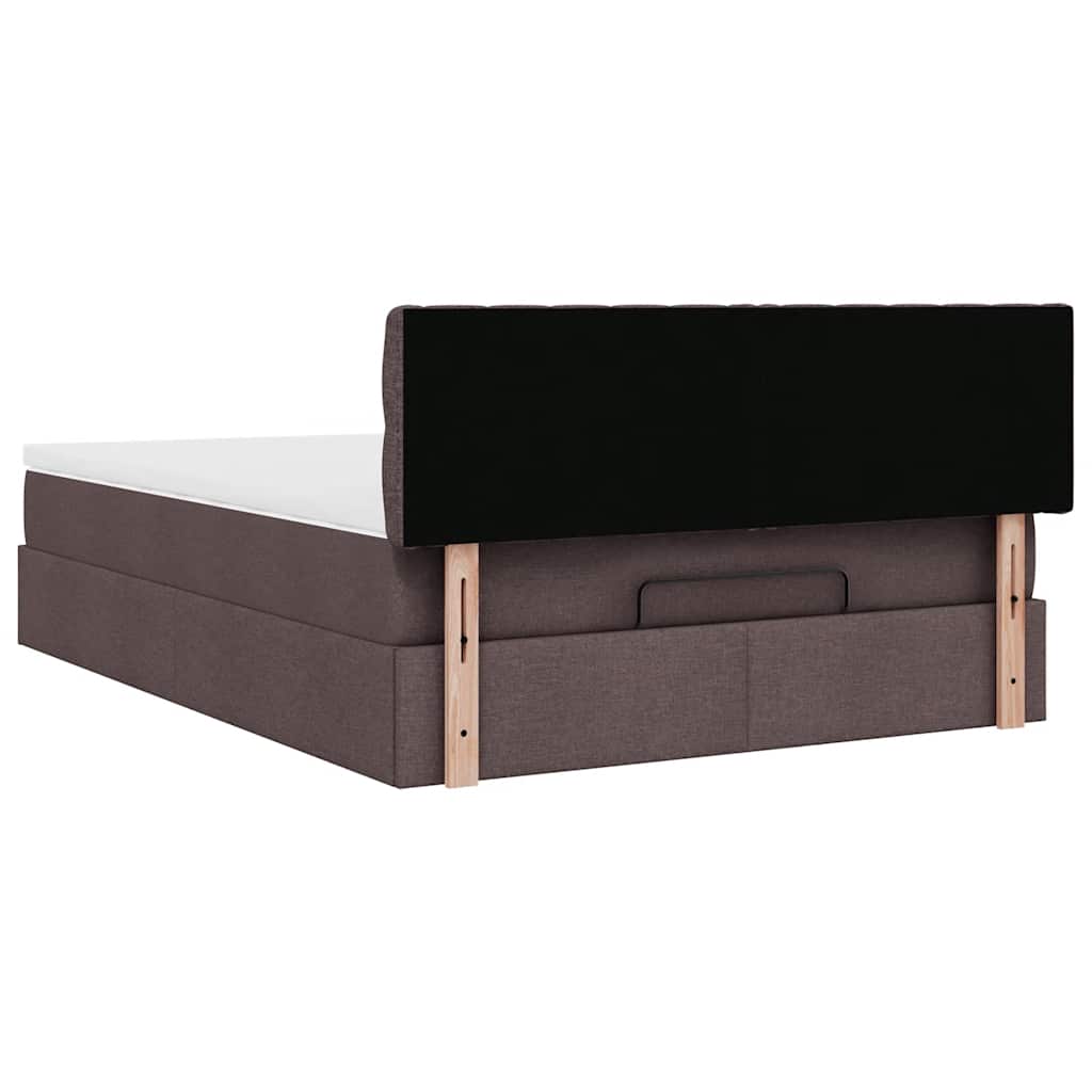 vidaXL Ottoman-Bett mit Matratze Dunkelbraun 140x190 cm Stoff