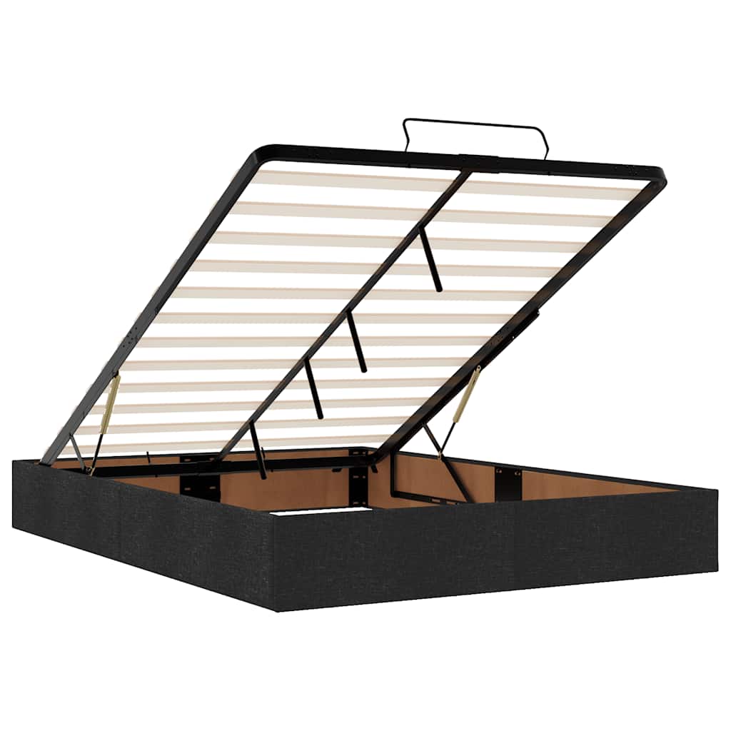 vidaXL Lit ottoman avec matelas Noir 140x200 cm Tissu