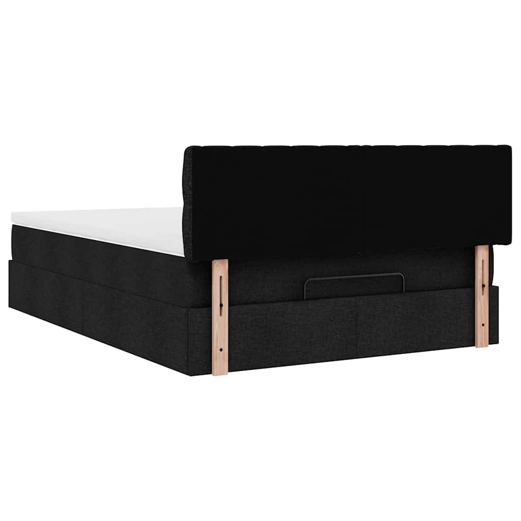 vidaXL Lit ottoman avec matelas Noir 140x200 cm Tissu