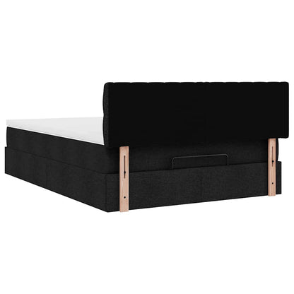 vidaXL Lit ottoman avec matelas Noir 140x200 cm Tissu