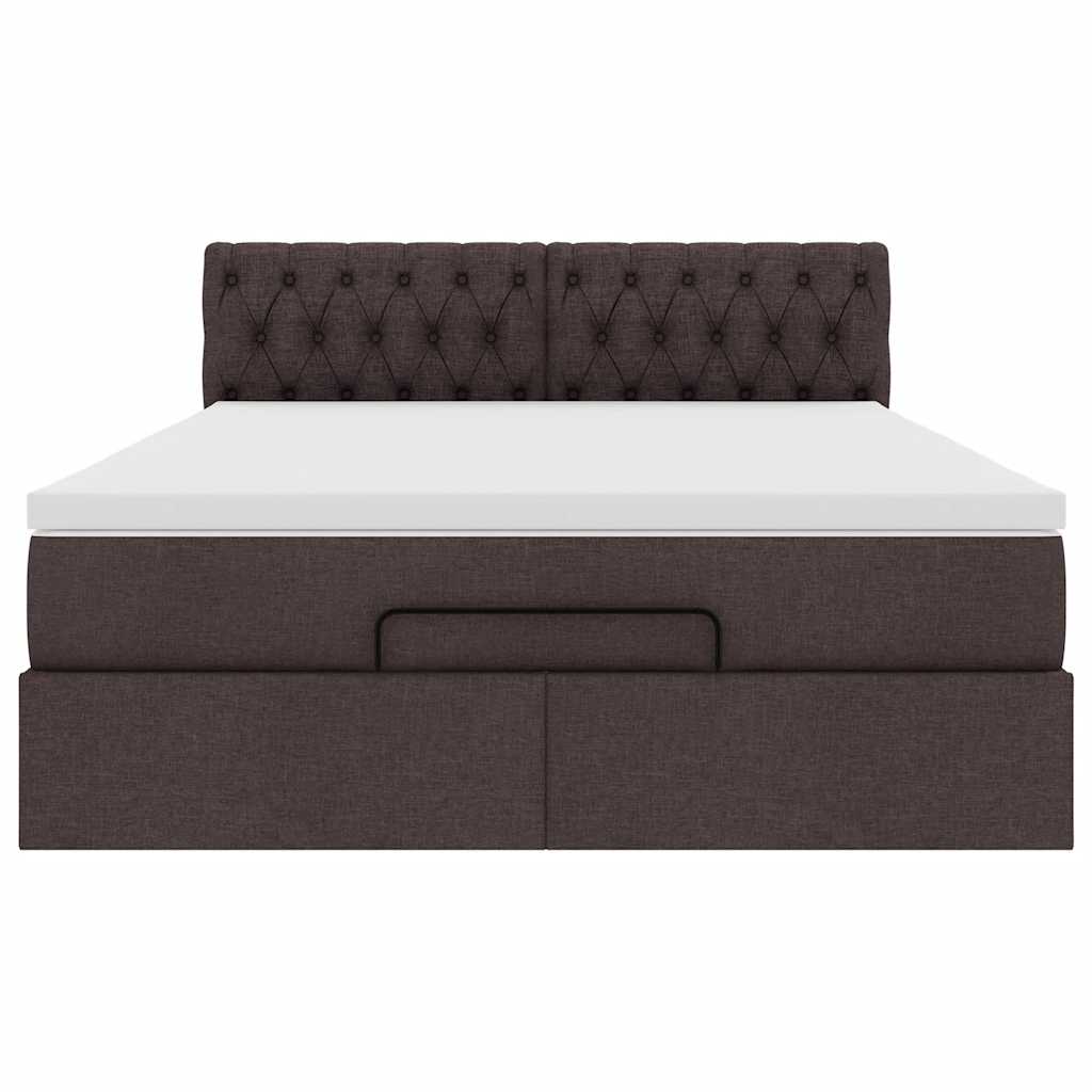 Ottoman-Bett mit Matratze Dunkelbraun 140x200 cm Stoff