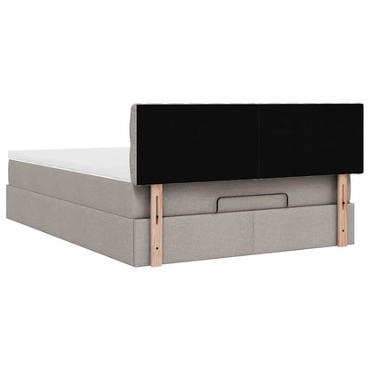 vidaXL Ottoman-Bett mit Matratze Taupe 140x200 cm Stoff