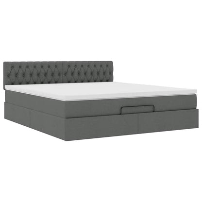 vidaXL Lit ottoman avec matelas gris foncé 180x200 cm tissu