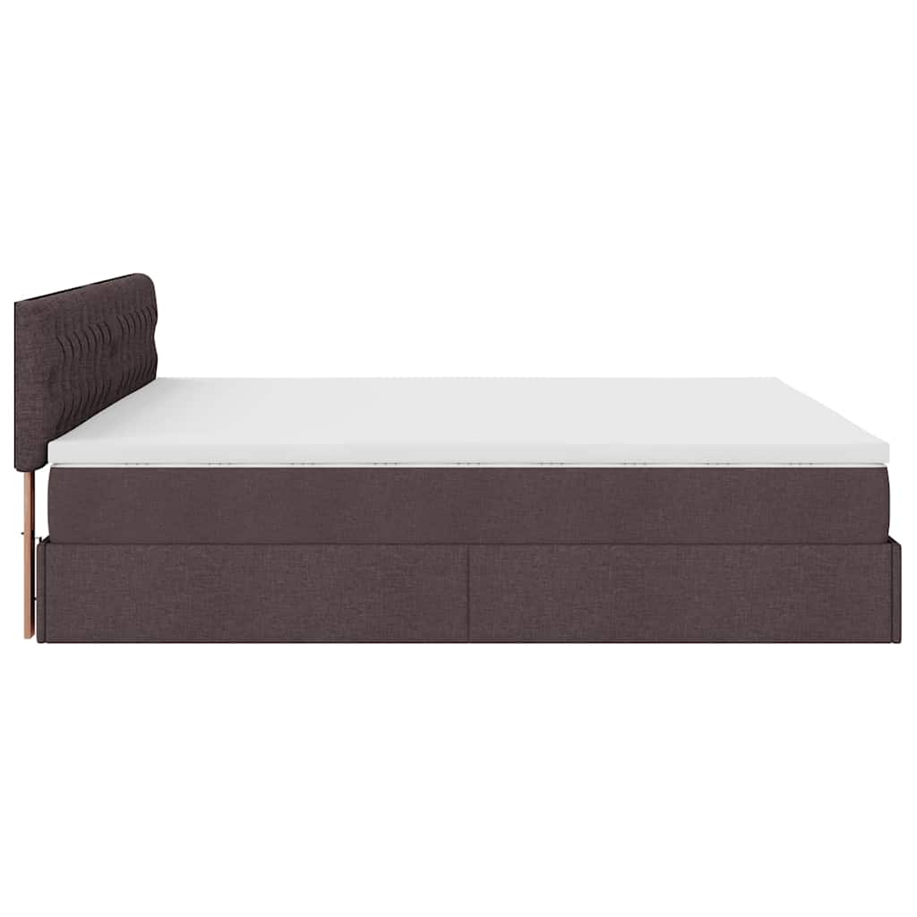 vidaXL Lit ottoman avec matelas Marron foncé 180x200 cm Tissu