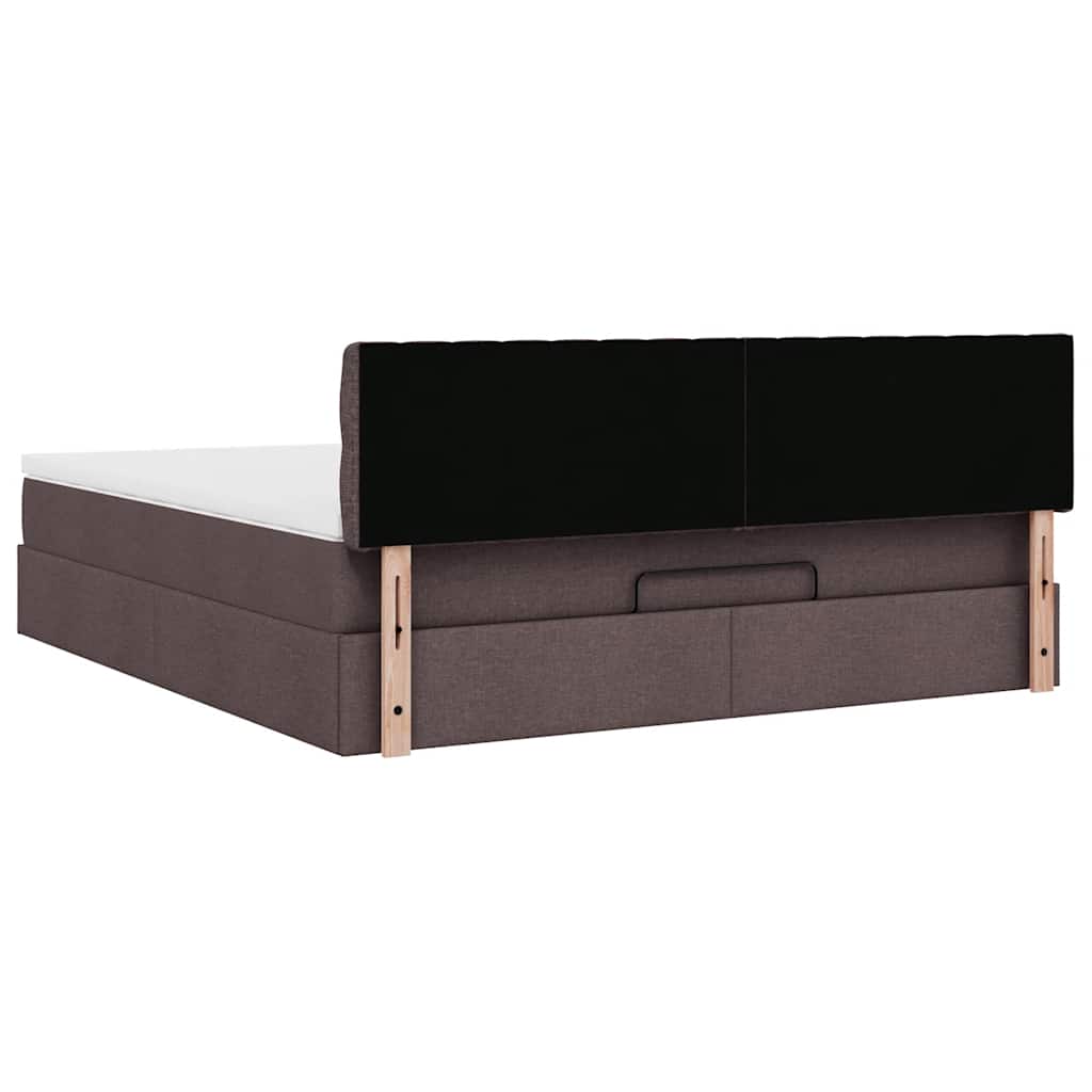 vidaXL Lit ottoman avec matelas Marron foncé 180x200 cm Tissu