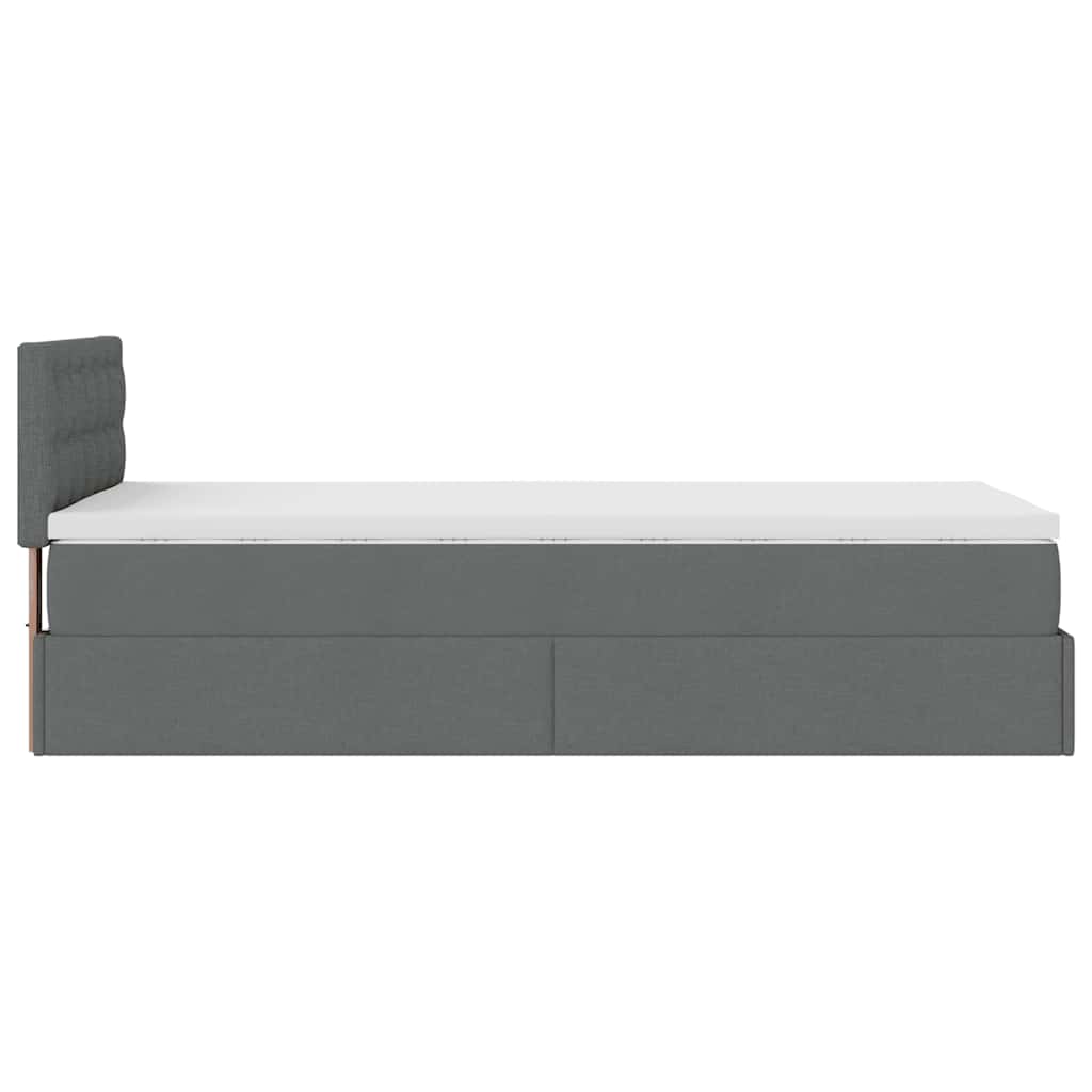 vidaXL Ottoman-Bett mit Matratze Dunkelgrau 80x200 cm Stoff