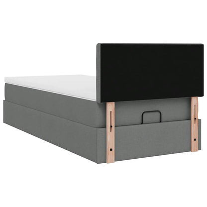 vidaXL Ottoman-Bett mit Matratze Dunkelgrau 80x200 cm Stoff