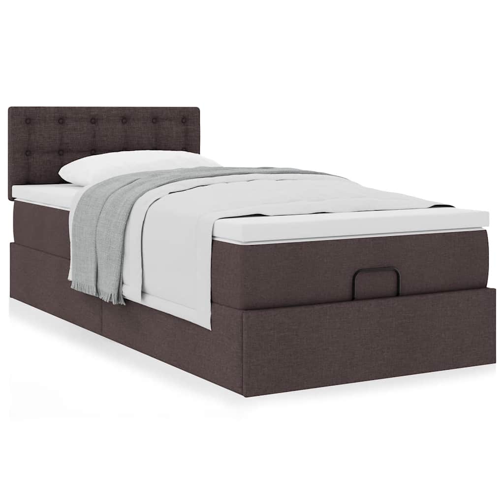 vidaXL Ottoman-Bett mit Matratze Dunkelbraun 80x200 cm Stoff