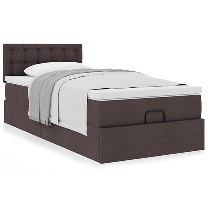 vidaXL Ottoman-Bett mit Matratze Dunkelbraun 80x200 cm Stoff