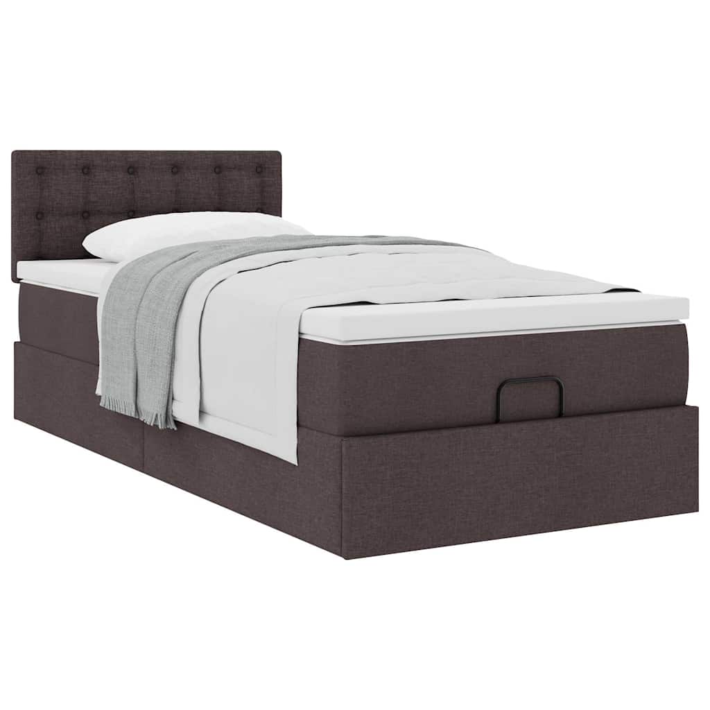 vidaXL Ottoman-Bett mit Matratze Dunkelbraun 80x200 cm Stoff
