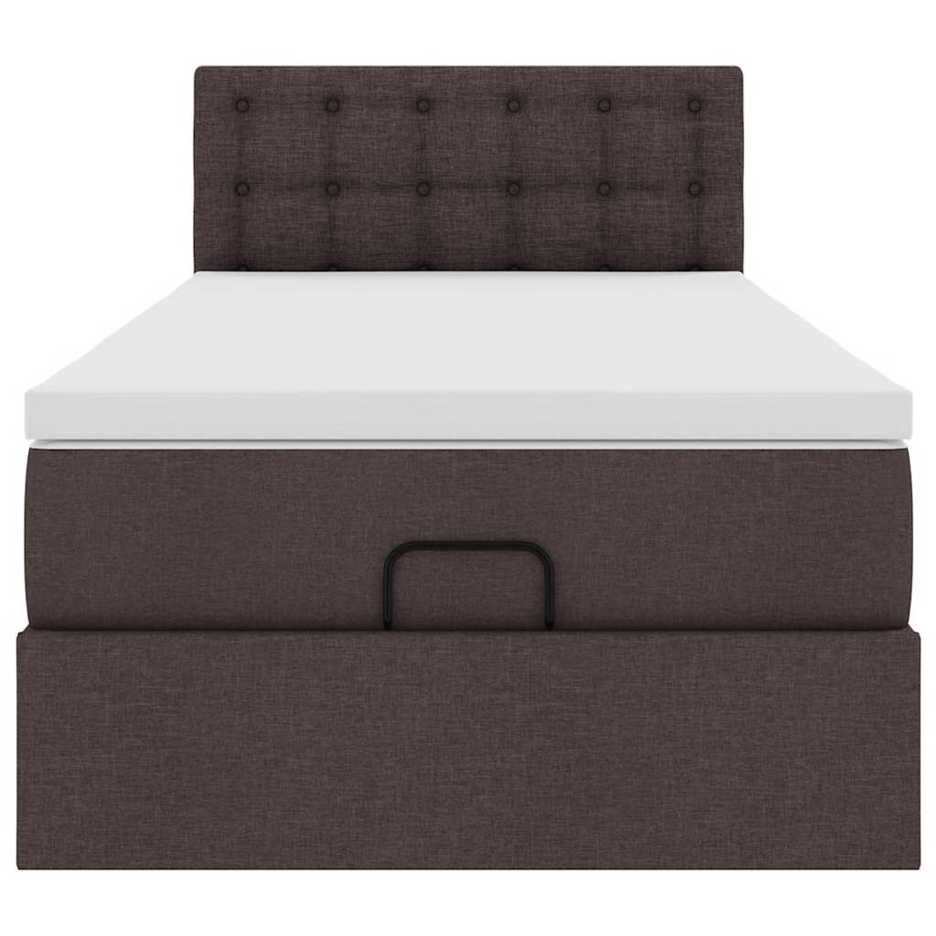 vidaXL Ottoman-Bett mit Matratze Dunkelbraun 80x200 cm Stoff