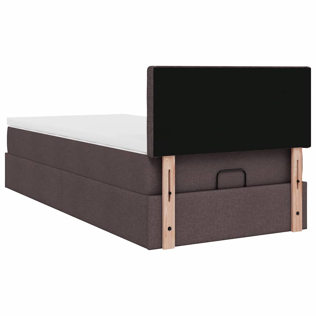 vidaXL Ottoman-Bett mit Matratze Dunkelbraun 80x200 cm Stoff