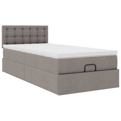 vidaXL Ottoman-Bett mit Matratze Taupe 80x200 cm Stoff