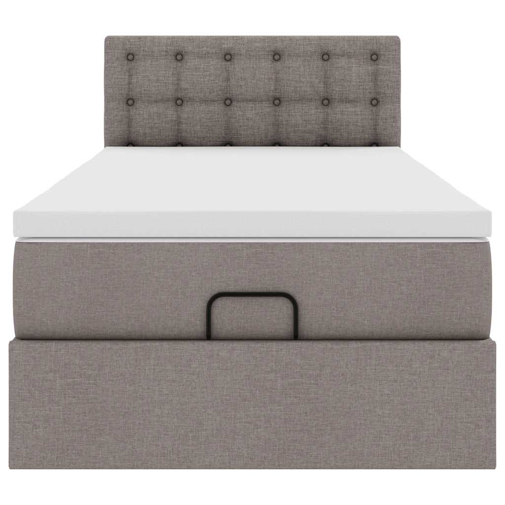 vidaXL Ottoman-Bett mit Matratze Taupe 80x200 cm Stoff