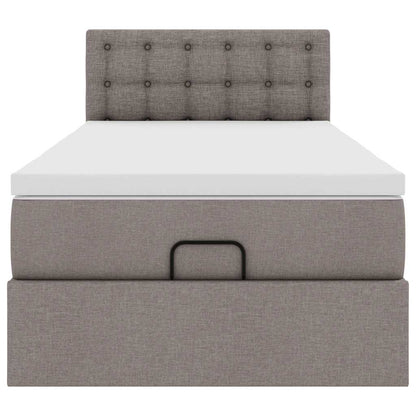 vidaXL Ottoman-Bett mit Matratze Taupe 80x200 cm Stoff