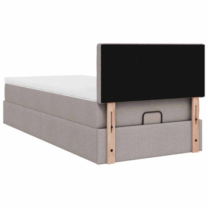 vidaXL Ottoman-Bett mit Matratze Taupe 80x200 cm Stoff
