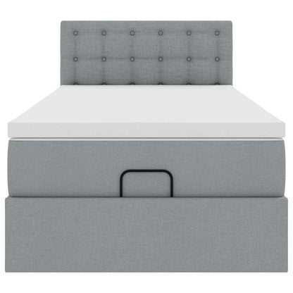 vidaXL Lit ottoman avec matelas Gris clair 90x190 cm Tissu