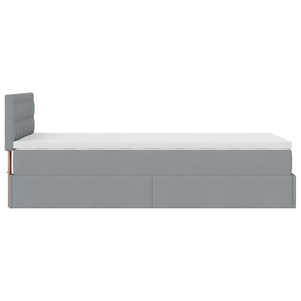 vidaXL Lit ottoman avec matelas Gris clair 90x190 cm Tissu