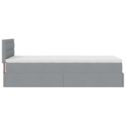 vidaXL Lit ottoman avec matelas Gris clair 90x190 cm Tissu